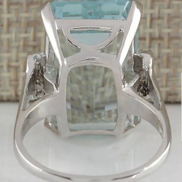sterling stamped S925 blue stone Ring - Picture 5 of 6